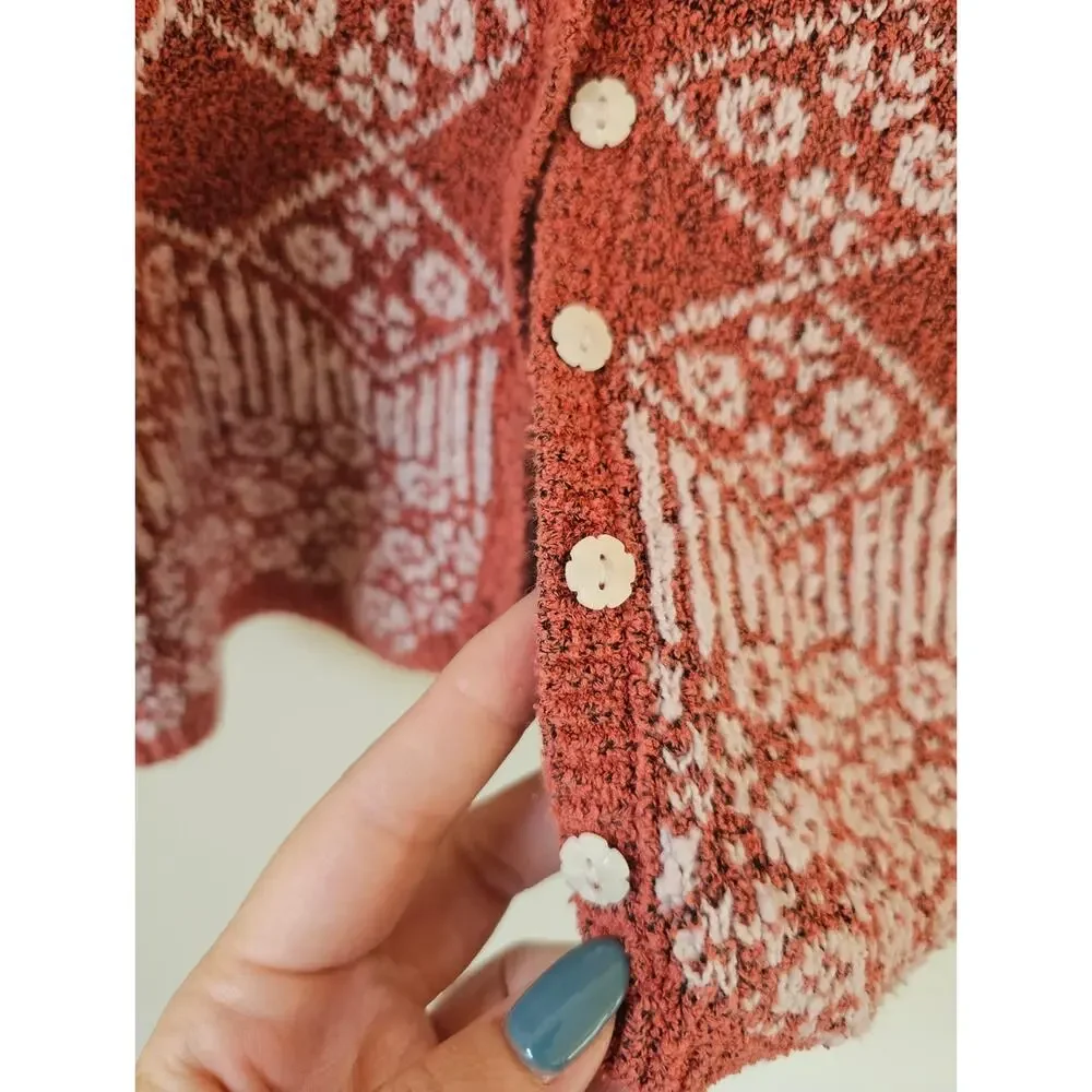 Free People Geo Floral Cardigan